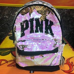 Pink sequin backpack